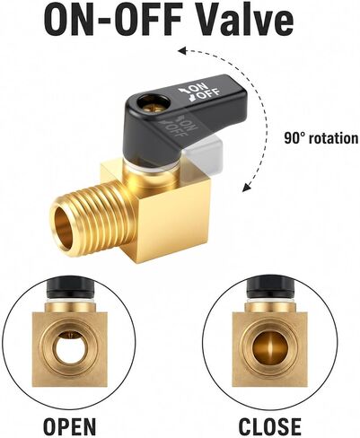 2PCS Brass Air Compressor Drain Valve 1/4" NPT Male Thread Ball Type Drains Valves Air Compressor Drain Valve Cock Ball Valves Airs Compressors Accessories for Airs Compressors Part in Kuwait