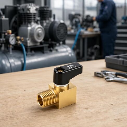 2PCS Brass Air Compressor Drain Valve 1/4" NPT Male Thread Ball Type Drains Valves Air Compressor Drain Valve Cock Ball Valves Airs Compressors Accessories for Airs Compressors Part in Kuwait