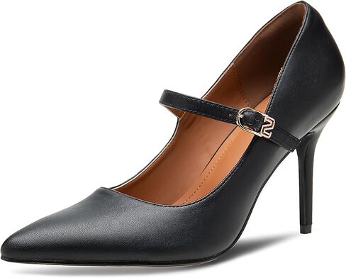 Mary Jane Pumps for Women Pointed Toe Stiletto Heels, High Heel Dress Shoes with Strappy Buckle, Elegant Office Wear Shoes for Women, Wedding Guest Heels, Party Pumps in Kuwait