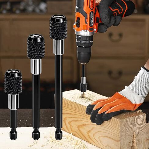 3Pcs/Set Extension Quick Release Screwdriver Bit Holder, 2.36" 4" 6" 1/4 Inch Hex Shank Drill Bit Extension Adapter Set for Power Screwdriver Drill Impact Driver in Kuwait