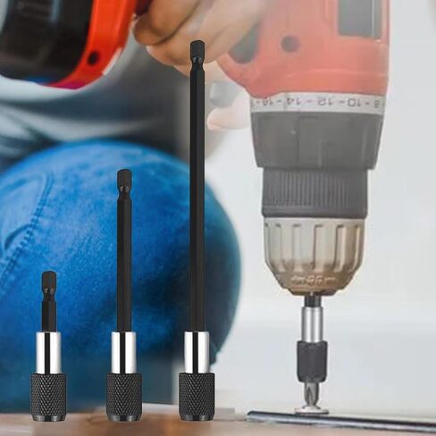 3Pcs/Set Extension Quick Release Screwdriver Bit Holder, 2.36" 4" 6" 1/4 Inch Hex Shank Drill Bit Extension Adapter Set for Power Screwdriver Drill Impact Driver in Kuwait