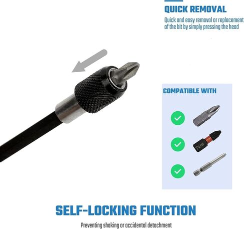 3Pcs/Set Extension Quick Release Screwdriver Bit Holder, 2.36" 4" 6" 1/4 Inch Hex Shank Drill Bit Extension Adapter Set for Power Screwdriver Drill Impact Driver in Kuwait