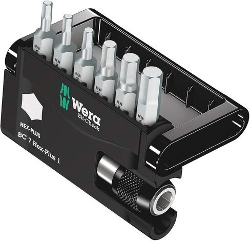 Wera 056168 Bit-Check Set 8040-6/Z Extra-tough for Drill/Drivers, Metal Jointing, Hex-Plus 2.0 mm-6.0 mm 7pc in Kuwait
