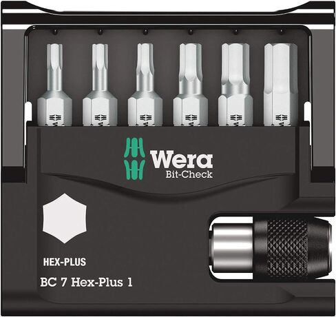Wera 056168 Bit-Check Set 8040-6/Z Extra-tough for Drill/Drivers, Metal Jointing, Hex-Plus 2.0 mm-6.0 mm 7pc in Kuwait