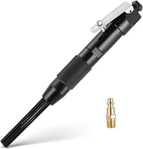 MAOPINER Compact Air Needle Scaler, Pneumatic Rust & Paint Removal Tool | 12-Piece Air Powered Weld Removal Tool with 3mm Hardened Steel Needles, 1/4" NPT Fitting for Metal Surface Cleaning in Kuwait