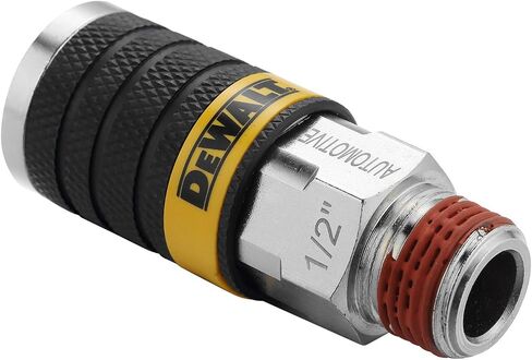 DEWALT 1/2-Inch Body Automotive Air Coupler with 1/2-Inch MNPT: Maximum High-Flow 6-Ball Design, 300 PSI in Kuwait