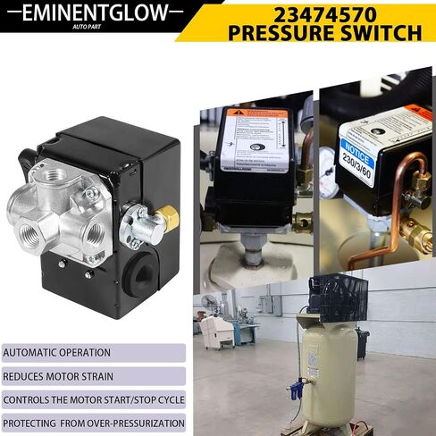 23474570 Pressure Switch Two Stage Compressor 135-175 Psi Fit For Ingersoll-Rand Air With Unloader And 4 Port On/Off Levercompressor Pressure Switch 2340 2475 2545 7100,Replace 23474570-A in Kuwait