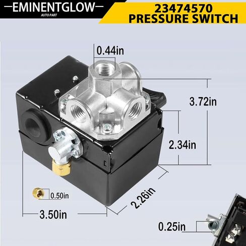 23474570 Pressure Switch Two Stage Compressor 135-175 Psi Fit For Ingersoll-Rand Air With Unloader And 4 Port On/Off Levercompressor Pressure Switch 2340 2475 2545 7100,Replace 23474570-A in Kuwait