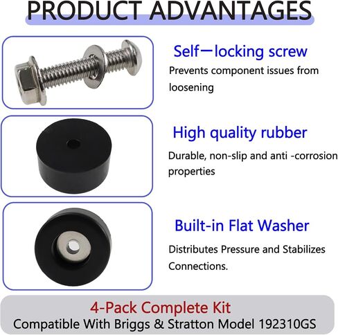 8 Pcs Anti Vibration Rubber Feet Kit for Air Compressors Generators Pressure Washers, 192310GS Anti-Wear Rubber Bumper Feet Pads Fit for Coleman Powermate 094-0026, Sanborn E106661, D091007 in Kuwait