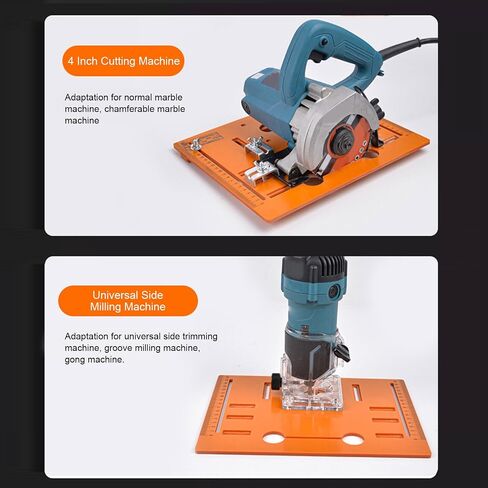 Yosoo Health Gear Circular Saw Base Plate 28x25cm Router Table Insert with Clear Scale Markings Cut Guidesuitable, Aluminium Plate, Mini Square Woodworking Benches Flip Multifunctional Trimming in Kuwait