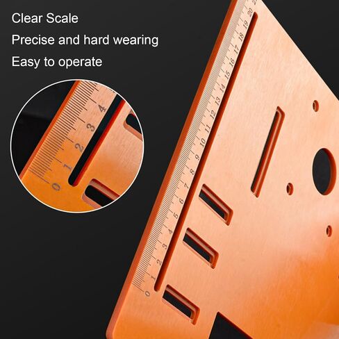 Yosoo Health Gear Circular Saw Base Plate 28x25cm Router Table Insert with Clear Scale Markings Cut Guidesuitable, Aluminium Plate, Mini Square Woodworking Benches Flip Multifunctional Trimming in Kuwait