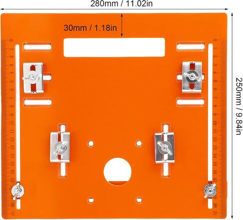 Yosoo Health Gear Circular Saw Base Plate 28x25cm Router Table Insert with Clear Scale Markings Cut Guidesuitable, Aluminium Plate, Mini Square Woodworking Benches Flip Multifunctional Trimming in Kuwait