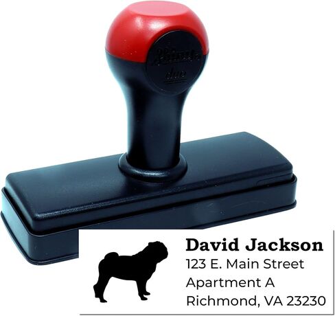 Airedale Terrier Silhouette Address Stamp Self-Inking, Easy Press and Print Stamping, Dog Stationery, Rectangular Design, Size 7/8" x 2-1/4" in Saudi Arabia
