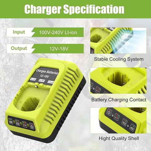 ANTRobut 2Packs 8.0Ah P108 Replacement for Ryobi 18V Battery Compatible with Ryobi Battery P107 P104 P105 P102 P103 P122 P109 PBP004 PBP005, with P117 18 Volt Charger in Kuwait
