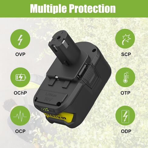 ANTRobut 2Packs 8.0Ah P108 Replacement for Ryobi 18V Battery Compatible with Ryobi Battery P107 P104 P105 P102 P103 P122 P109 PBP004 PBP005, with P117 18 Volt Charger in Kuwait