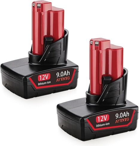 2 Pack 12V Replacement Battery Compatible with Milwaukee 12V Power Tools, Replacement for 48-11-2410 48-11-2420 48-11-2411 48-11-2401 (Not Original Battery) in Kuwait
