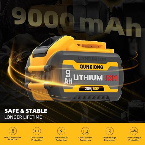 2 Pack 9.0Ah DCB606 20V/60V Max Battery Replacement for Dewalt 60V Battery | DCB612 DCB609 Compatible with Dewalt 20v/60v Cordless Power Tools Battery Pack in Kuwait