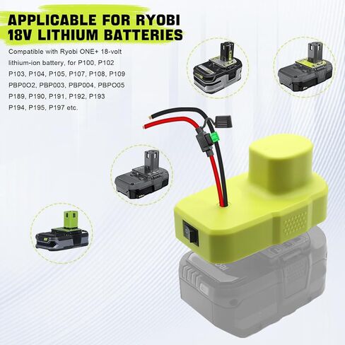 1pack Replacement for Power Wheels Adapter Compatible for Ryobi 18V Battery Adapter Power Connector with Fuse & Wire Terminals 12AWG Wire for DIY RC Car Toys and Robotics in Kuwait