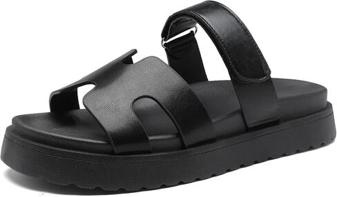 Women's Thick Platform Slide Sandals anti-slip Sole Open Toe Strap Summer Flats Shoes in Kuwait