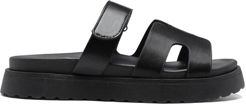 Women's Thick Platform Slide Sandals anti-slip Sole Open Toe Strap Summer Flats Shoes in Kuwait