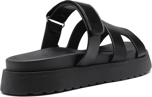 Women's Thick Platform Slide Sandals anti-slip Sole Open Toe Strap Summer Flats Shoes in Kuwait