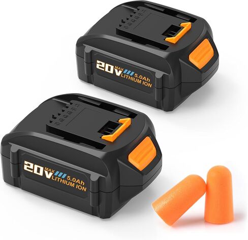 2 Packs 5.0Ah Replace for Worx 20V Battery WA3525 WA3578 WA3575 WA3520 WG151s, Compatible with Worx 20V Power Tools and Charger in Kuwait