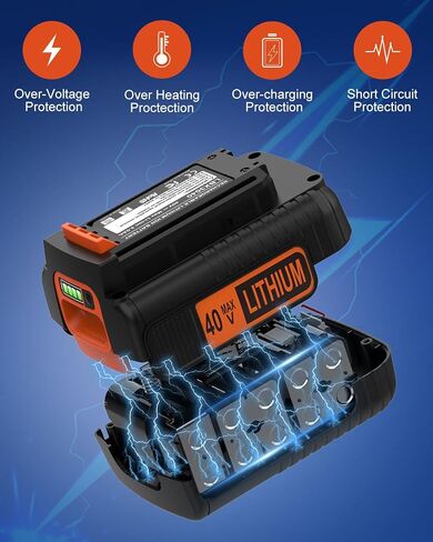 40V MAX 3.5Ah Lithium Battery Replacement for Black and Decker 40 Volt Battery LBXR36 LBX2040 LBX2540 LBX1540 LBXR2036, Compatible with All Power 40V Black and Decker Power+ Tools in Kuwait