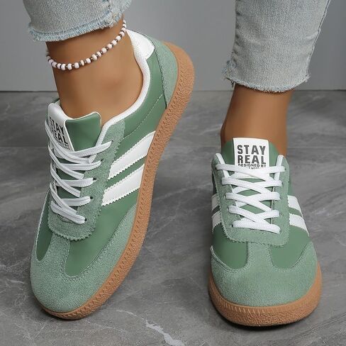 Women Classic Retro Gum Sole Fashion Sneakers Casual Tennis Skate Shoe Walking Footwear Anti Slip Trainers in Kuwait