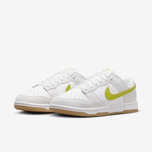 Nike Dunk Low Women's Shoes (HJ7335-133, White/Gum Yellow/Bright Cactus) Size 9 in Kuwait