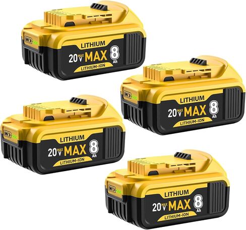 2 Packs 8.0Ah Replacement for Dewalt 20V Max Battery Compatible with Dewalt Battery DCB200 DCB201 DCB203 DCB204 DCB205 Compatible with Dewalt 20V Battery (2pc) in Kuwait