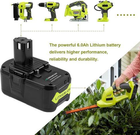 Fancy Buying 18V 6.0Ah P108 Battery Replacement for Ryobi 18 Volt Battery Lithium P102 P103 P104 P105 P107 P109 P122,Battery for Ryobi ONE+ Cordless Drill Tool (1Pack) in Kuwait