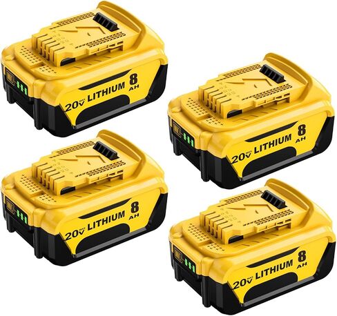 4Packs 20V 8.0Ah Replacement Battery for Dewalt Compatible with Dewalt 20V Max Battery and 20 Volt Cordless Power Tools in Kuwait