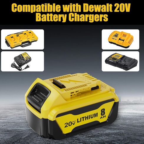 4Packs 20V 8.0Ah Replacement Battery for Dewalt Compatible with Dewalt 20V Max Battery and 20 Volt Cordless Power Tools in Kuwait