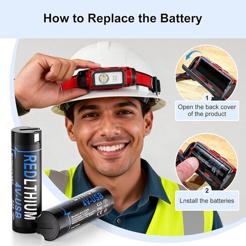 1 Pack 3000mAh 4V USB RedLituium Battery Replacement for MK Headlamp & Flashlight - 3X Faster USB Charge Compatible with 48-11-2131, 2114-21, 2163-21, 2112-21, 2128-21 in Kuwait