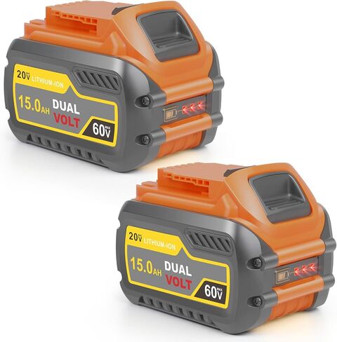 2-Pack 15000mAh Compatible with Dewalt 20V 60V Max Battery,Compatible for DCB606 DCB609 DCB612 DCB615 in Kuwait