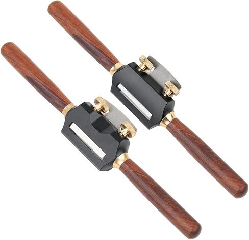 2PCS 10'' Adjustable Spokeshave with Flat and Curved Base, Portable Woodworking Planes Wood Working Hand Tool Perfect for Wood Craft, Carving, Working in Kuwait