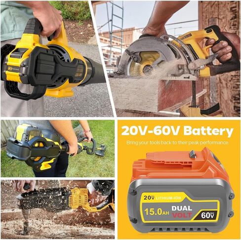 2-Pack 15000mAh Compatible with Dewalt 20V 60V Max Battery,Compatible for DCB606 DCB609 DCB612 DCB615 in Kuwait