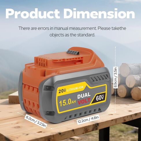 2-Pack 15000mAh Compatible with Dewalt 20V 60V Max Battery,Compatible for DCB606 DCB609 DCB612 DCB615 in Kuwait