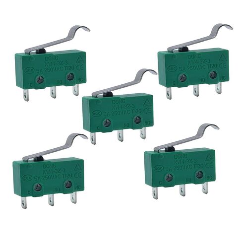 5Pcs KW4-3Z-3 Brush Roller and Height Adjustment Lever Vacuum Micro Switch | SPDT NO+NC, 5A 250VAC, momentary action, hinge lever, for vacuum brush roller and height adjustment repair in Kuwait