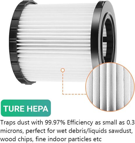 2 Pack DCV580H DCV581H HEPA Filter Replacement Compatible with DEWALT 20V MAX Shop Vac Cleaner Cordless and Corded Portable 2 Gallon Wet Dry Vacuum, Washable and Reusable Filter in Kuwait