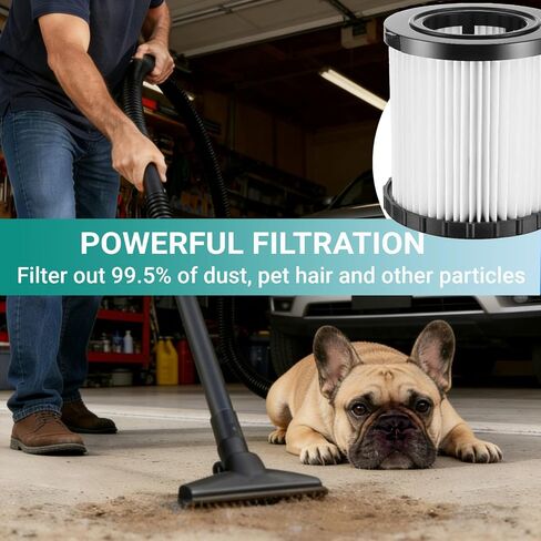 2 Pack DCV580H DCV581H HEPA Filter Replacement Compatible with DEWALT 20V MAX Shop Vac Cleaner Cordless and Corded Portable 2 Gallon Wet Dry Vacuum, Washable and Reusable Filter in Kuwait