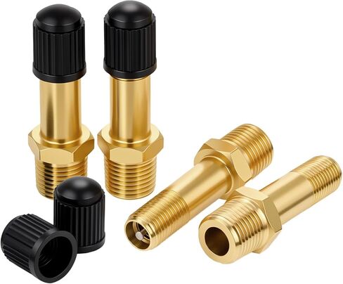 4PCS 1/8" NPT Tank Valve Brass-Valve 1/8 Npt Air Tank Valve with Sealing Caps with Air Compressor Tanks in Kuwait