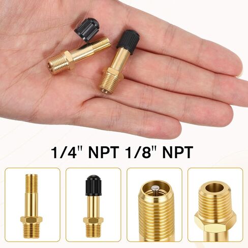 4PCS 1/8" NPT Tank Valve Brass-Valve 1/8 Npt Air Tank Valve with Sealing Caps with Air Compressor Tanks in Kuwait