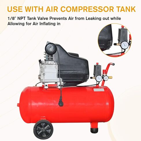 4PCS 1/8" NPT Tank Valve Brass-Valve 1/8 Npt Air Tank Valve with Sealing Caps with Air Compressor Tanks in Kuwait