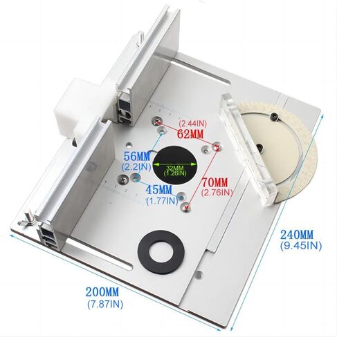 Aluminium Router Table Insert Plate And Router Lift for 65mm Diameter Universal Trimming Machine,with Miter Gauge Guide Aluminium Profile Fence Sliding Brackets in Kuwait