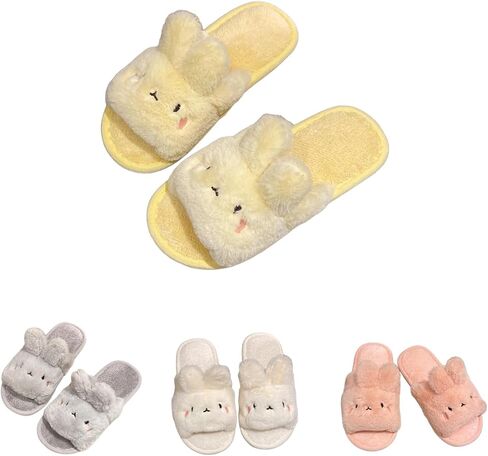 Bunny rabbit slippers for women Summer Open Toe animal Slippers Shower Sandal Bathroom Comfy House Slide Anti-slip Rabbit Slippers for Indoor and Outdoor in Kuwait