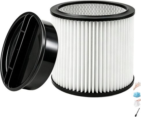 08-2566B Cartridge Filter for Stanley 5-18 Gal Wet/Dry Vacuum, 1 Pack | Comes with Attached Lids, durable washable filter material, precise standard dimension, Wet and dry dual-use compatibility in Kuwait