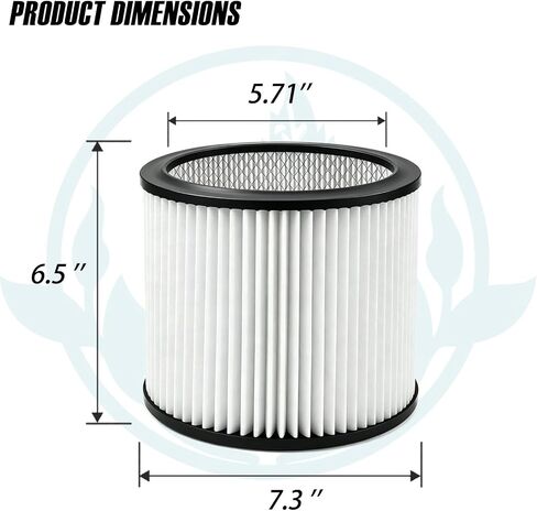 08-2566B Cartridge Filter for Stanley 5-18 Gal Wet/Dry Vacuum, 1 Pack | Comes with Attached Lids, durable washable filter material, precise standard dimension, Wet and dry dual-use compatibility in Kuwait