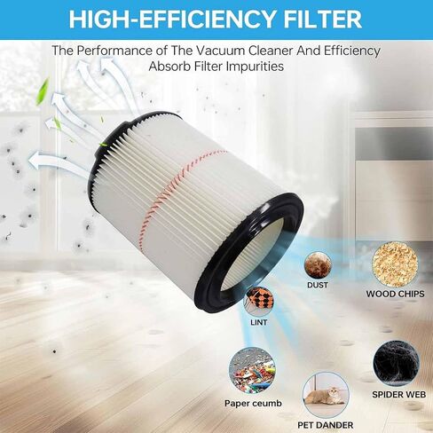 38754 Replacement Filter Fit for Craftsman CMXEVBE17925, CMXEVBE17584, CMXEVBE17590, CMXEVBE18590, CMXEVBE18690, CMXEVBE17155, CMXEVBE17594, CMXEVBE17595 fit 5-20 Gallon shop vacuum (2 Pack) in Kuwait