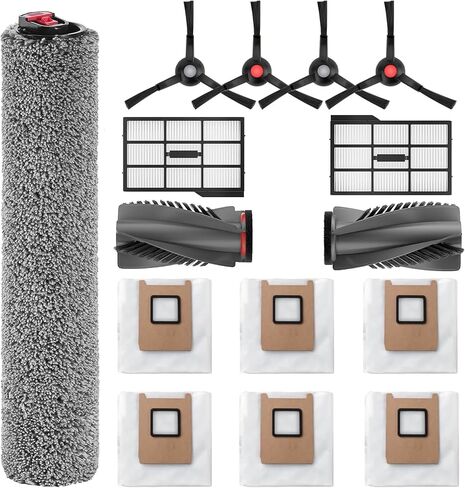 Accessory Kit Compatible with eufy Omni E28 / Omni E25 Robot Vacuum,E25 Accessories Parts with 6 Dust Bag, 4 Side Brushes, 1 Rolling Brush, 1 Roller Mop, 2 Filter, 1 Cleaning Brush in Kuwait